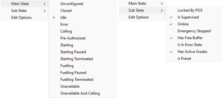 fueling point status and substates