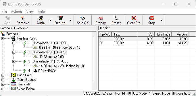transactions in demo pos